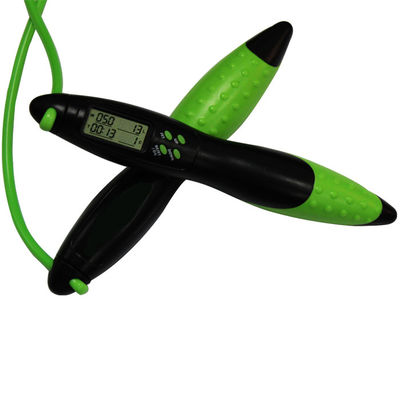 ฟิตเนสกระโดดเชือก การออกกําลังกายทั้งร่างกายด้วย JP-100 สีเขียวหลายฟังก์ชันนับกระโดดเชือก