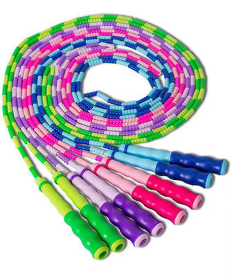 สีเขียวเหลือง แบมบึว ปรับการกระโดดเชือกสําหรับเด็ก วัยรุ่น อุปกรณ์กีฬาออกกําลังกาย