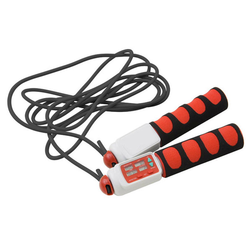 สายกระโดดฟิตเนส ปรับได้ สาย PVC สายกระโดดน้ําหนัก สายกระโดดด้วยโลโก้สีที่กําหนดเอง และมือเอบีเอสฟอง